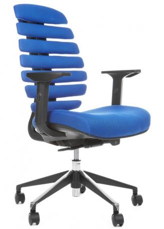 Kancelářská židle Node - Kancelářská židle FISH BONES černý plast, modrá látka TW10