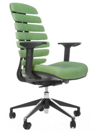 Kancelářská židle Node - Kancelářská židle FISH BONES černý plast, zelená látka SH06