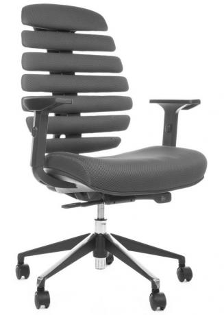 Kancelářská židle Node - Kancelářská židle FISH BONES černý plast, šedá látka TW12
