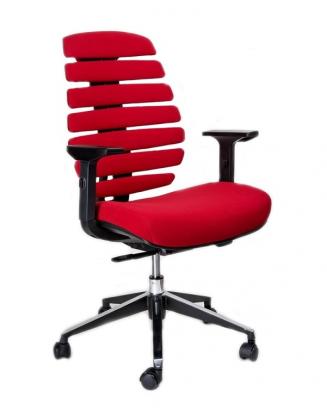 Kancelářská židle Node - Kancelářská židle FISH BONES černý plast,červená látka 26-68