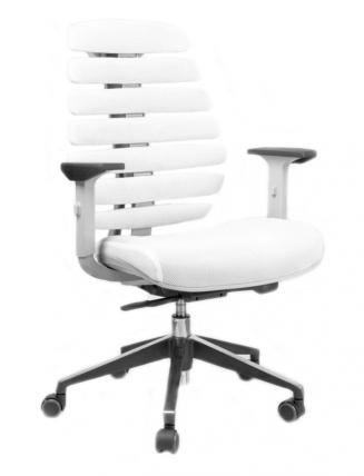 Kancelářská židle Node - Kancelářská židle FISH BONES šedý plast,bílá látka TW 50F MESH