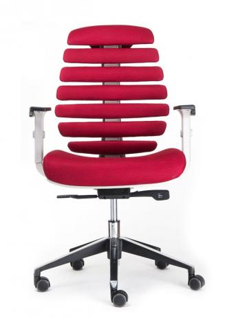 Kancelářská židle Node - Kancelářská židle FISH BONES šedý plast, vínová látka