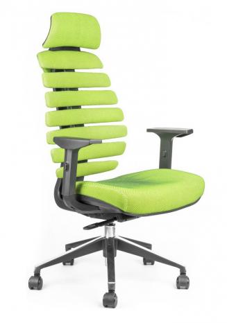 Kancelářská židle Node - Kancelářská židle FISH BONES PDH černý plast, zelená látka SH06