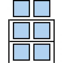  Paletový regál Cell, přístavbový, 210,6 x 180 x 110 cm, 6 000 kg, 2 patra, modrý