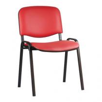  Konferenční židle Manutan Expert ISO Leath Black, červená