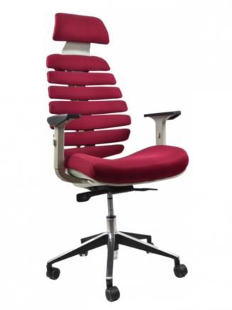 Kancelářské židle Node - Kancelářská židle FISH BONES PDH šedý plast, vínová látka TW13