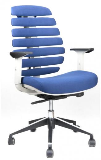 Kancelářské židle Node - Kancelářská židle FISH BONES šedý plast, modrá látka 26-67