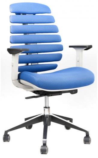 Kancelářské židle Node - Kancelářská židle FISH BONES šedý plast, modrá látka MESH TW10