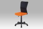  Kancelářská židle, oranžová mesh, plastový kříž, síťovina černá