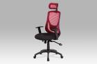  Kancelářská židle, synchronní mech., černá + červená MESH, plast. kříž