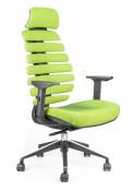 Kancelářská židle Node Kancelářská židle FISH BONES PDH černý plast, zelená látka SH06