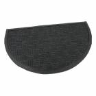  Černá textilní gumová čistící půlkruhová vstupní rohož FLOMA Criss Cross - délka 45 cm, šířka 75 cm a výška 0,8 cm