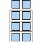  Paletový regál Cell, přístavbový, 399,6 x 180 x 75 cm, 9 000 kg, 3 patra, modrý