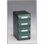  Modulový organizér PS, 4 zásuvky, černý/zelený, 22,5 x 32,2 x 45 cm