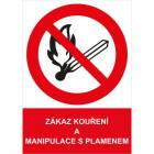  Zákazová bezpečnostní tabulka - Zákaz kouření a manipulace s plamenem, plast