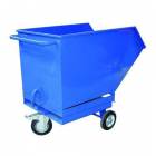  Pojízdný výklopný kontejner s kapsami pro vysokozdvižný vozík, objem 250 l, modrý