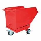  Pojízdný výklopný kontejner s kapsami pro vysokozdvižný vozík, objem 250 l, červený