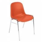  Plastová jídelní židle Manutan Expert Chrome, oranžová