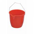  Plastový kbelík Manutan s výlevkou, 12 l, červený