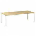  Konferenční stůl Alfa 420 s bílým podnožím, 240 x 100 x 74,2 cm, dezén divoká hruška