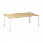  Konferenční stůl Alfa 420 s bílým podnožím, 200 x 120 x 74,2 cm, dezén divoká hruška