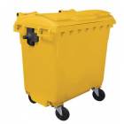  Plastová popelnice Manutan, objem 770 l, žlutá