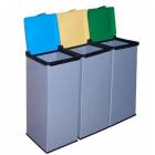 Sada 3 ks odpadkových košů Monti na tříděný odpad, objem 3 x 85 l, kombinace barev