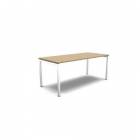  Rovný kancelářský stůl MOON U, 180 x 80 x 74 cm, bělený dub/bílá