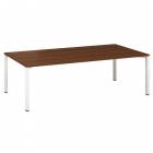  Konferenční stůl Alfa 420 s bílým podnožím, 240 x 120 x 74,2 cm, dezén ořech