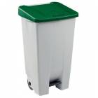 Plastový odpadkový koš Manutan Handy, objem 120 l, bílý/zelený