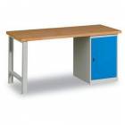  Dílenský stůl Weld se skříňkou 80 cm, 84 x 120 x 68,5 cm, šedý