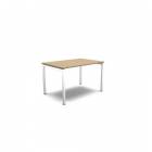  Rovný kancelářský stůl MOON U, 120 x 80 x 74 cm, bělený dub/bílá