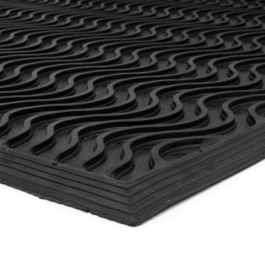 Gumová vstupní čistící děrovaná rohož Waves - 150 x 90 x 1,2 cm