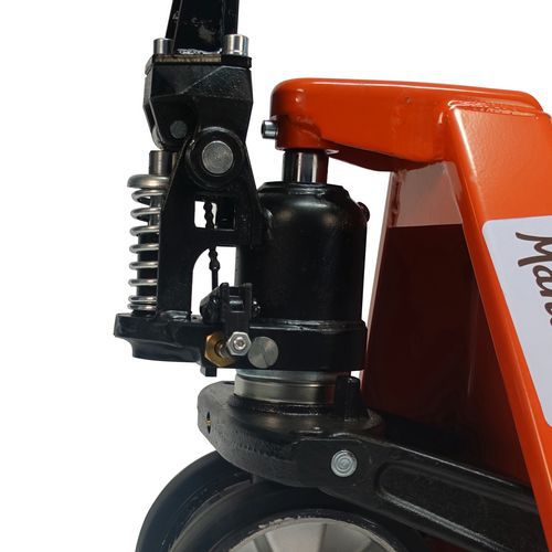 Paletový vozík Manutan s krátkými vidlicemi, do 2 000 kg, gumová řídicí kola