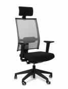 Kancelářské židle Emagra Kancelářská židle TAU černá H61/šedá G51 s podhlavníkem