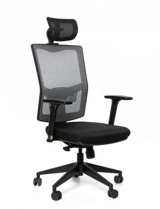 Kancelářské židle Emagra Kancelářská židle X5 černá E1/šedá G51/černá G52 4M F černý plast s podhlavníkem