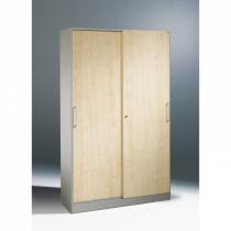 Plechová skříň s dřevěnými posuvnými dveřmi, 1980x1000x435 mm