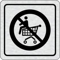 Cedulka na dveře - Zákaz jízdy na nákupním vozíku