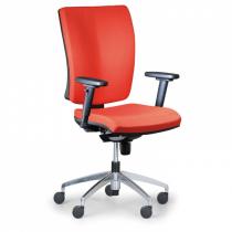 Kancelářská židle Leon PLUS, červená - ocelový kříž