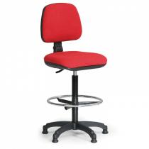 Zvýšená pracovní židle MILANO s opěrkou nohou - červená
