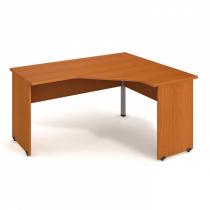 Rohový stůl, dřevěné nohy, hloubka 600 mm, levý, třešeň