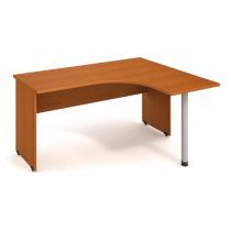Rohový stůl, kovová noha, hloubka 600 mm, levý, třešeň