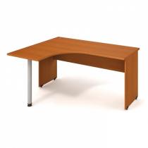 Rohový stůl, kovová noha, hloubka 600 mm, pravý, třešeň