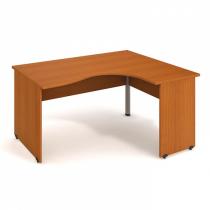 Rohový stůl, zaoblený, hloubka 600/800 mm, levý, třešeň