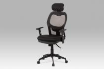  Kancelářská židle, černá MESH, synchronní mech, kříž plastový černý