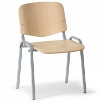 Dřevěná židle ISO, buk, konstrukce šedá, nosnost 100 kg