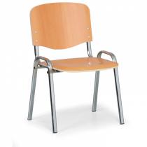 Dřevěná židle ISO, buk, konstrukce chromovaná, nosnost 150 kg