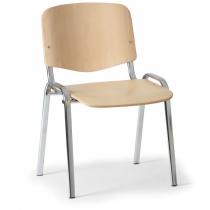 Dřevěná židle ISO, buk, konstrukce chromovaná, nosnost 100 kg