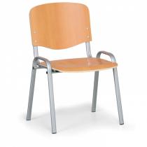 Dřevěná židle ISO, buk, konstrukce šedá, nosnost 150 kg
