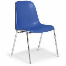 Plastová jídelní židle ELENA, modrá - chromované nohy